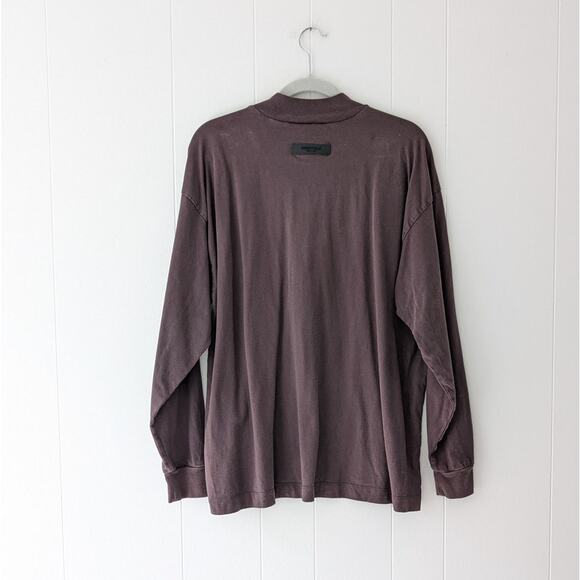 Fear of God Essentials Purple Cotton Mock Neck Long Sleeve T-Shirt, size S - Picture 2 of 6